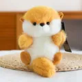 Cute orange and white round plush toy fluffy stuffed animal doll cute desktop decoration gift - Otter (No Sound)