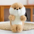 Cute brown and white plush cat capybara doll, soft squeaky stuffed toy for desktop decor. - Seal (No Sound)