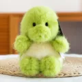 Cute green fluffy plush toy doll, soft stuffed animal desktop ornament for kids and room decor. - Turtle (No Sound)