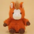 Cute orange plush pony toy stuffed animal cute desktop companion doll soft plushie gift. - Red-Brown Horse