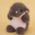 Cute fluffy grey plush toy with pink belly and soft texture, perfect companion doll for home decor. - Bouncing Pig