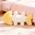Cute fish bone plush pillow creative sofa cushion soft aesthetic bedroom decoration item - 45 cm / Yellow Fishbone