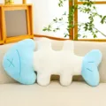 Blue and white fish bone plush pillow cute creative sofa cushion living room soft decor toy - 45 cm / Blue Fishbone