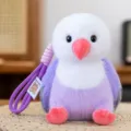 Cute bird plush toy keychain, fluffy sparrow parrot doll pendant for school bag gift. - Purple Parrot Mini Plush