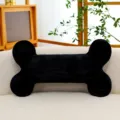 Black bone plush throw pillow, soft decorative cushion for living room sofa, cozy home decor. - 45 cm / Black Bone