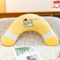 Cozy crescent plush body pillow yellow cute cat embroidery soft sleeping hug pillow for women - 60 cm / Yellow