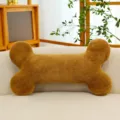 Brown bone shaped plush pillow soft decorative cushion for sofa living room bedroom cozy decor - Brown Bone
