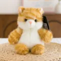 Lindo gato de peluche naranja y blanco muñeco suave animal de peluche regalo de escritorio - Gato Amarillo / 15 cm (alta calidad oficial)