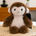 Cute brown plush monkey doll, soft stuffed animal toy for desk companion and room decoration. - Monkey / 15cm (Official High Quality)