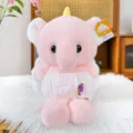 Cute pink elephant plush toy with diaper design, soft stuffed animal doll for kids gift. - 40 cm / Pink