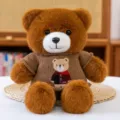 Süßer Plüsch Teddybär Puppe mit weichem Strickpullover, perfektes gemütliches Geschenk. - 30 cm / Braun