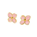 Orecchini a Bottone Fiore Smalto Rosa Acciaio Inossidabile Stile Dolce Variante - Rosa
