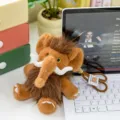 Cute mammoth plush toy keychain fluffy stuffed animal bag pendant lovely desktop companion gift - Sitting Mammoth / 20cm