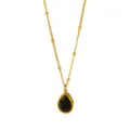 Gold plated stainless steel teardrop black pendant necklace jewelry variant item elegant - Teardrop Pendant Necklace (RT271XL) / Black