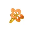 Bague fleur goutte d'huile en acier inoxydable élégante française luxe floral bijoux femme - Bague Ouverte (RT266JZ) / Orange
