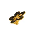 Élégant anneau de fleur en émail noir acier inoxydable plaqué or bijou botanique chic - Broche (RT266XZ) / Noir