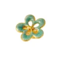 Broche fleur en acier inoxydable, accessoire bijou variant floral vert élégant femmes. - Broche (RT266XZ) / Bleu