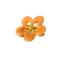Chic broche fleur emaillée aux bords dorés, bijoux fantaisie design plante élégante. - Broche (RT266XZ) / Orange