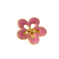 Broche fleur emaillee rose en acier inoxydable elegant, accessoire floral chic. - Broche (RT266XZ) / Rose