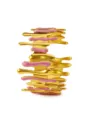 Goldenes Offenes Armband mit Rosa Emailliertem Tropfen Titanstahl Schmuck Damen Chic - Flüssigmetall-Lavastil (RT46SZ-pink) / Rosa