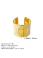 Edelstahl Gold breite Manschette Armband mit weißem Emaillierten Sonnen Gesicht Design. - Weiß (RT119SZ)