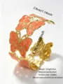 Goldfarbenes Edelstahl Schmetterling Emailliertes Armband offene Manschette Modeschmuck Damen - RT120SZ Rot