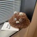 Borsa a tracolla orsetto peluche carina morbida soffice calda invernale per ragazze - Cappello a Secchiello Orso / Marrone
