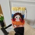 Süße handgemachte Häkel-Mini-Umhängetasche für Damen, stilvolle Strick-Geldbörse und Handytasche. - Orange