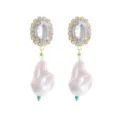 Elegante vintage barok parel oorbellen met kristallen cluster voor stijlvolle dames. - Barok Onregelmatige Parelhanger (DW22101703)