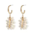 Gouden kauri schelp parel hangende oorbellen, retro geometrisch stijl accessoire. - Gouden Halve Cirkel Wulkenschelp Stijl (DW211206004)