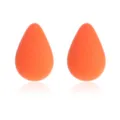 Minimalistische oranje hars druppel oorknopjes, matte textuur mode sieraden voor dames. - Oranje