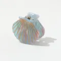 Schelp haarclip detail opname, parelmoer hars acryl ontwerp, elegant dagelijks accessoire. - Licht Marmerpatroon (M23100601#B)