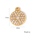 Pendentif rond strass plaqué or pour accessoires de fabrication de bijoux de collier DIY. - Style Rond / 5 Pièces