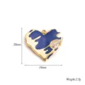 Ciondolo cuore in acciaio inossidabile goccia olio collana accessori vista dettaglio. - Stile Cuore / Blu scuro