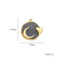 Ciondolo in acciaio inossidabile fai da te rotondo galvanizzato collana bracciale 17.5mm - Forma Rotonda / Nero