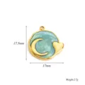 Ciondolo rotondo in acciaio inossidabile smaltato 17.5x17mm accessorio gioielli fai da te - Forma Rotonda / Blu