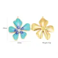 Edelstahl Emailliert Fünfblättrige Blume Anhänger DIY Halskette Armband Schmuckzubehör. - Blau-Groß