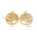 Colgante de acero inoxidable de Árbol de la Vida para hacer joyas artesanales DIY. - Blanco