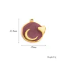 Stainless steel enamel heart pendant round charm for DIY necklace bracelet jewelry accessories. - Round Shape / Red