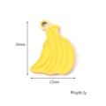 Stainless steel yellow banana pendant charm for DIY jewelry making, 16x12mm small size. - Banana