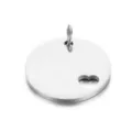 Stainless steel round pendant with hollow heart shape, polished mirror finish DIY jewelry accessory. - Steel