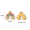 Gold rainbow charm pendant with colorful cubic zirconia stones, DIY necklace jewelry accessory - Rainbow