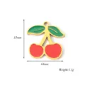 Stainless steel cherry pendant detail view showing dimensions and weight measurements clearly. - Cherry