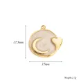 Stainless steel moon heart pendant charm for DIY necklace and bracelet jewelry making items - Round Shape / White