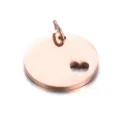 Rose Gold Stainless Steel Round Pendant Hollow Heart DIY Jewelry Accessory Variant - Rose Gold
