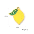 Stainless steel lemon pendant DIY jewelry accessory cute yellow fruit charm 16mm - Lemon
