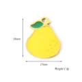 Stainless steel yellow lemon pendant charm with enamel leaf, 16x13mm jewelry accessory. - Pear