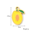 Stainless Steel Enamel Fruit Pendant Yellow Mango DIY Charm Jewelry Accessory 15x9mm - Apricot