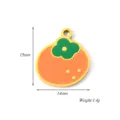 Stainless steel fruit persimmon pendant DIY charm jewelry accessory 15x14mm 1.4g - Persimmon