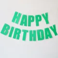 Bannière joyeux anniversaire à paillettes vertes guirlande fête décoration suspendue - Banderole d'anniversaire à paillettes - Vert